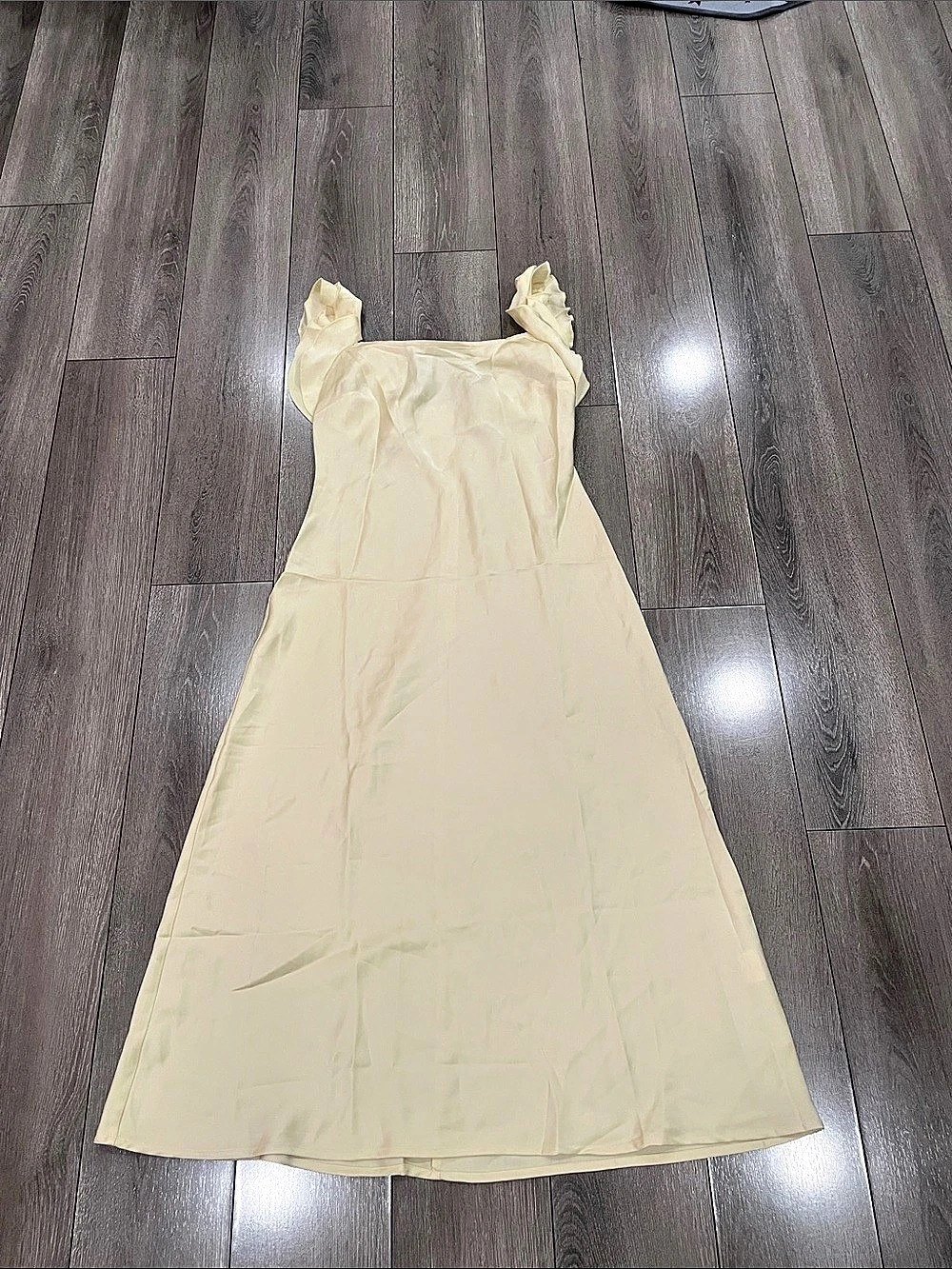Zara Yellow Ruffle Strap Maxi Dress